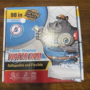 98 Inch Collapsible Shower Threshold Water Dam Barrier White Water‎ Blocker